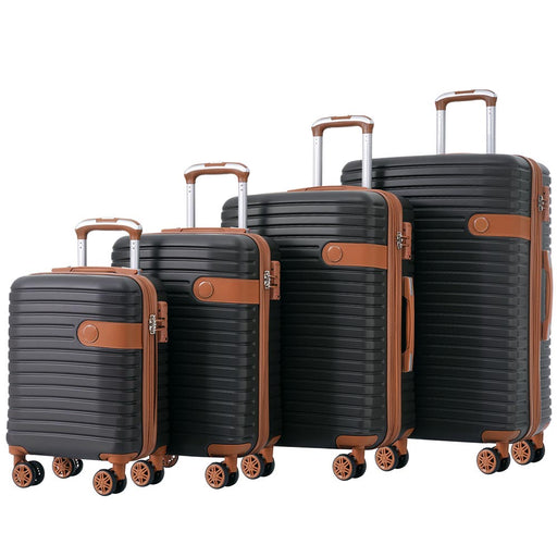 Expandable Lightweight Suitcase with Packing Cubes - Black