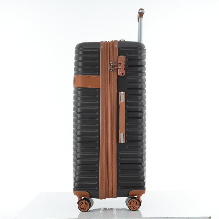 Expandable Lightweight Suitcase with Packing Cubes - Black