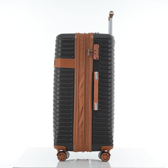 Expandable Lightweight Suitcase with Packing Cubes - Black
