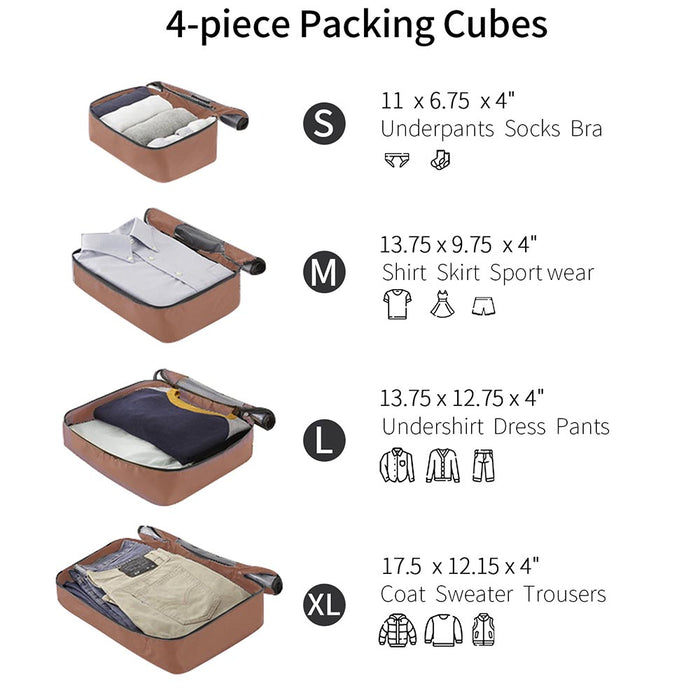 Expandable Lightweight Suitcase with Packing Cubes - Black