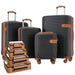 Expandable Lightweight Suitcase with Packing Cubes - Black