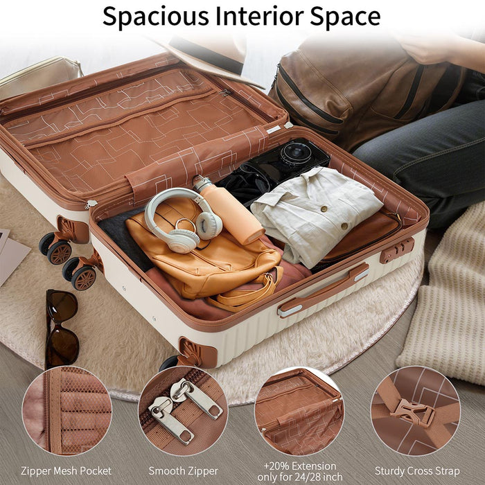 Expandable Lightweight Suitcase with Packing Cubes