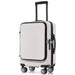 20-Inch Carry-on Luggage with Front Pocket, USB Port, and Carrying Case - White