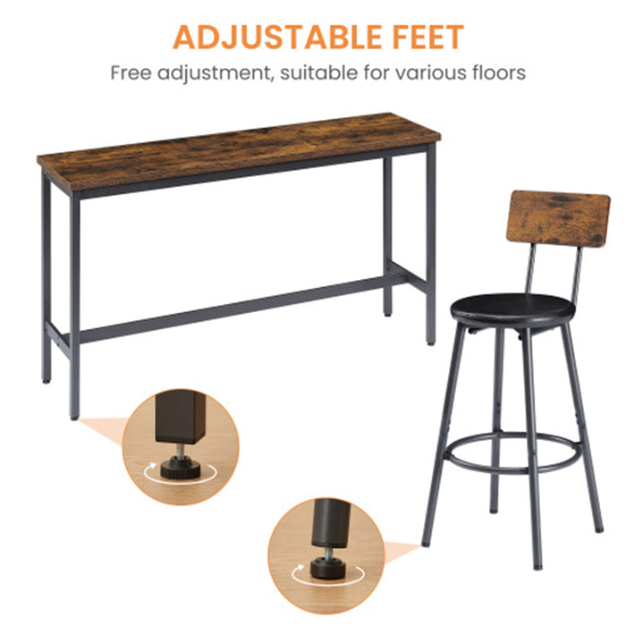 Rustic Industrial Bar Table & Stool Dining Set