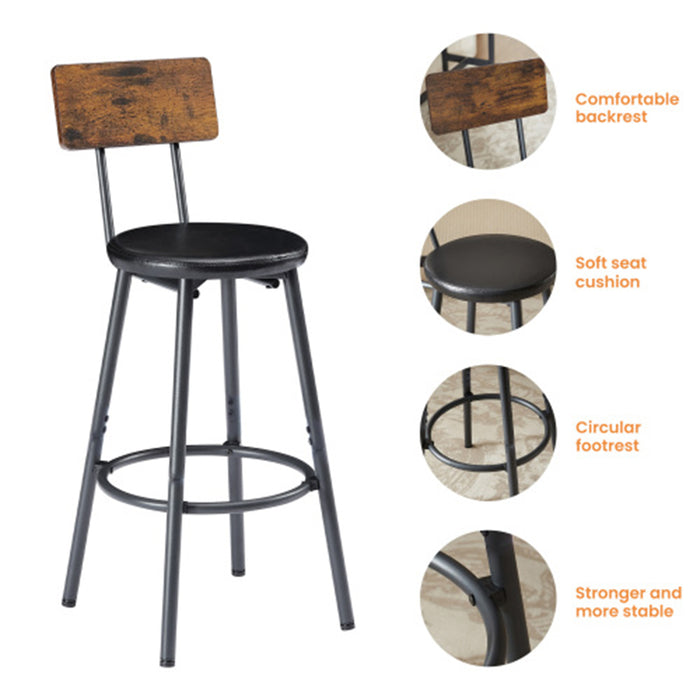 Rustic Industrial Bar Table & Stool Dining Set