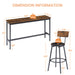 Rustic Industrial Bar Table & Stool Dining Set