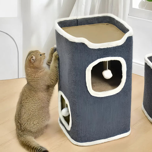 Cozy 3-Tier Cat Bed Plush Hideaway