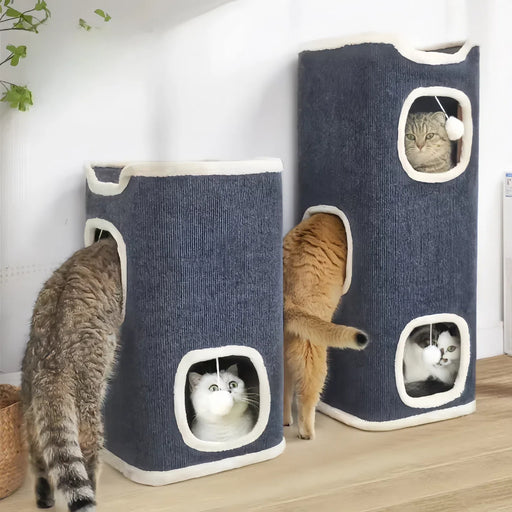 Cozy 3-Tier Cat Bed Plush Hideaway