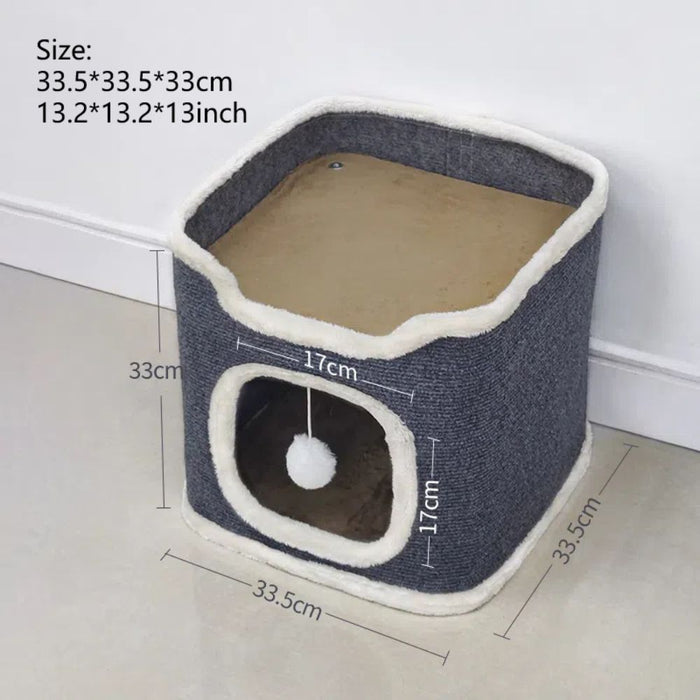 Cozy 3-Tier Cat Bed Plush Hideaway