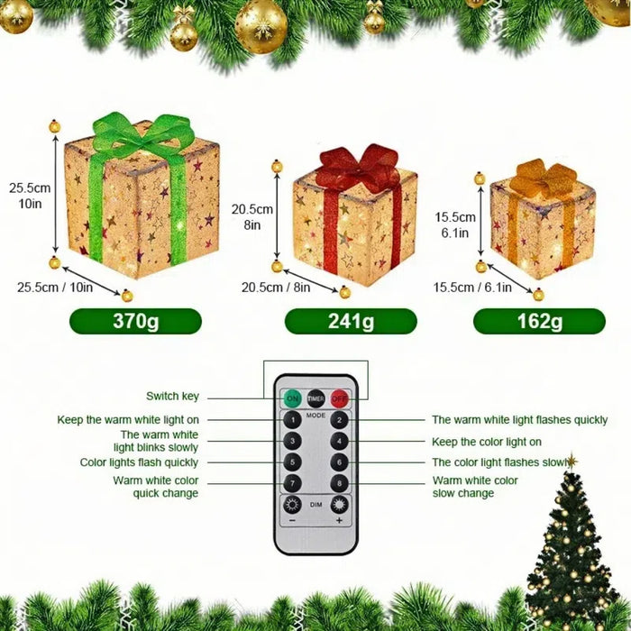 3-Piece Glowing Gift Boxes