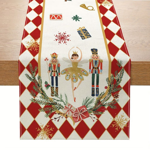 Christmas Nutcracker Linen Table Runner