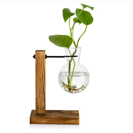Creative Wooden Frame Hydroponic Vase Flower Arrangement Container