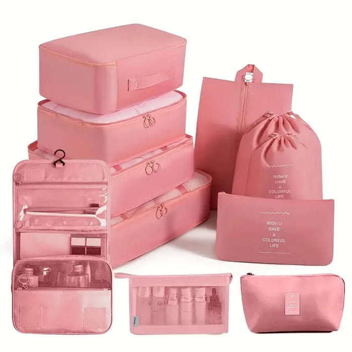 10 Piece Suitcase Organizer Waterproof Travel Packing Cubes