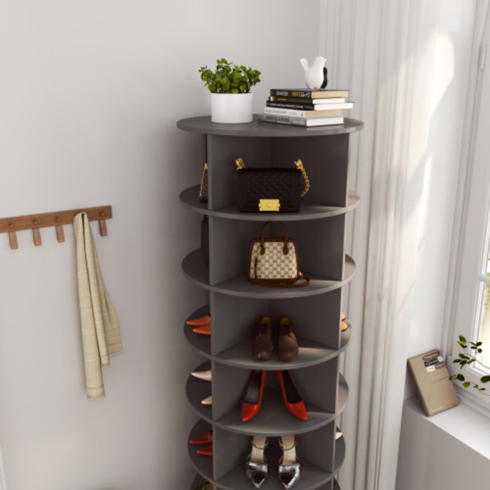 360° Rotating Shoe Cabinet – Grey Finish