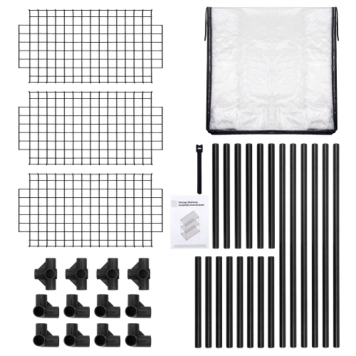 3-Tier Wire Storage Rack with Dust Cover