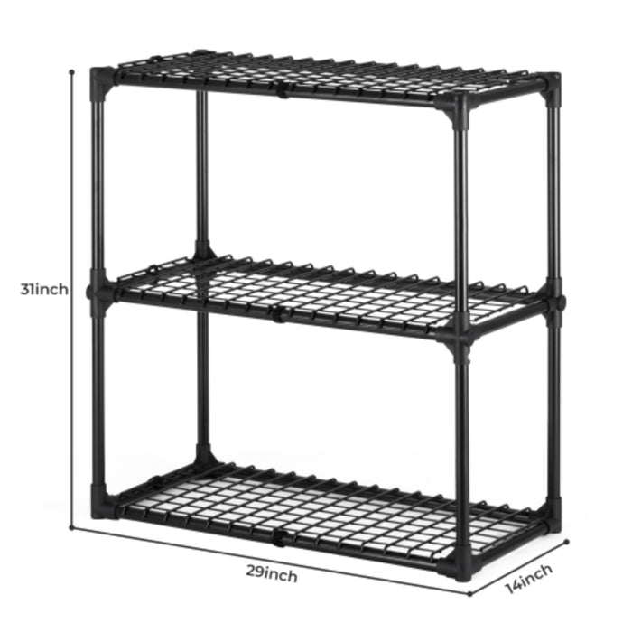 3-Tier Wire Storage Rack with Dust Cover
