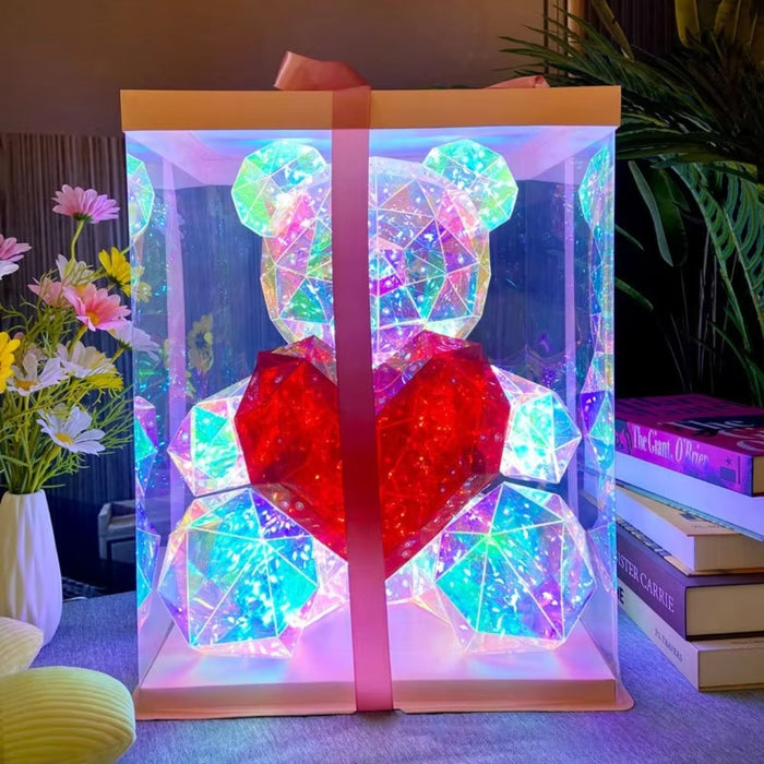 LED Rose Teddy Bear