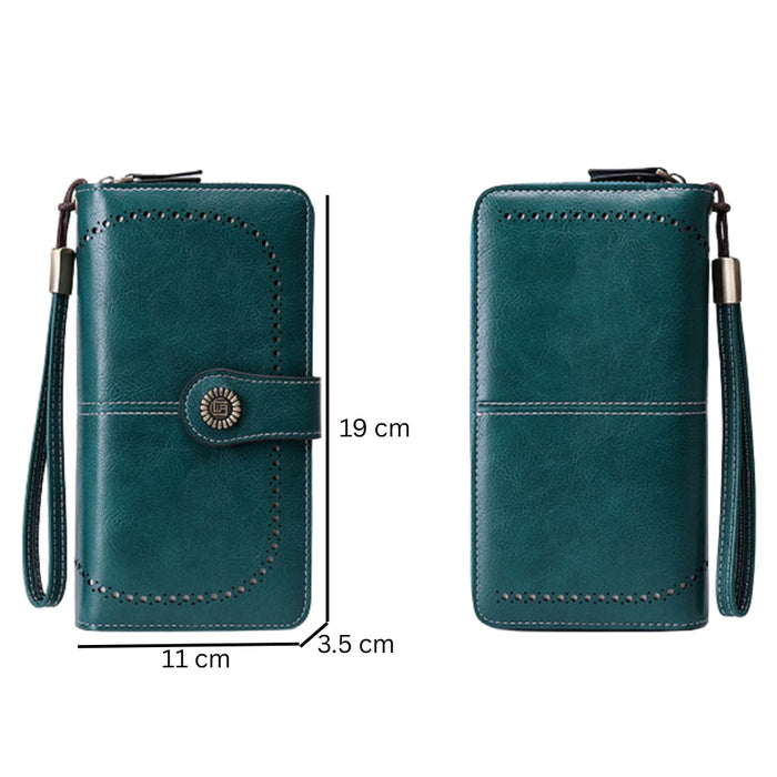 RFID Anti-Theft Multi-Card Long Wallet With Wrist Strap