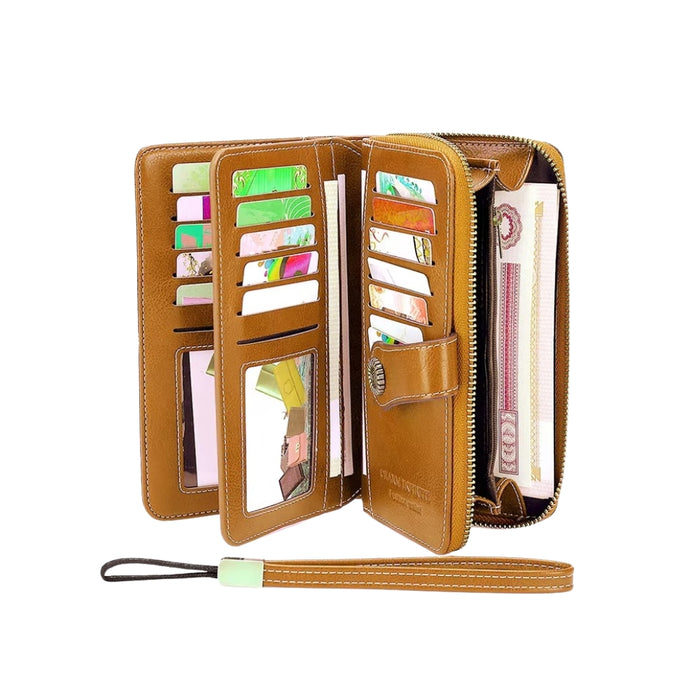 RFID Anti-Theft Multi-Card Long Wallet With Wrist Strap