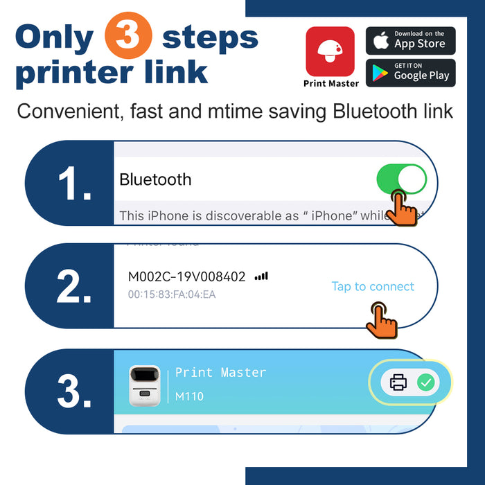Wireless Thermal Label Maker with Bluetooth App