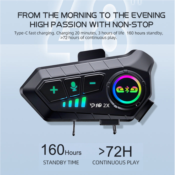 Bluetooth Motorcycle Helmet Intercom 300M Wireless