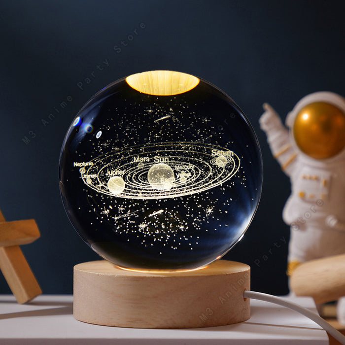 3D Crystal Ball Glowing Galaxy Lamp