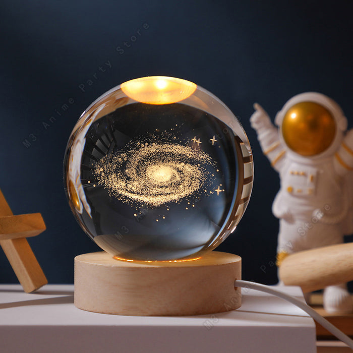 3D Crystal Ball Glowing Galaxy Lamp