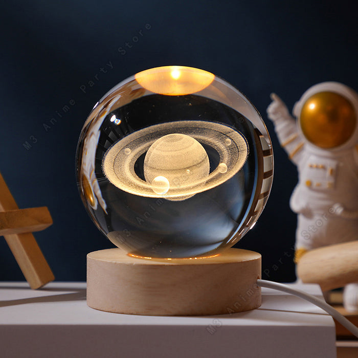 3D Crystal Ball Glowing Galaxy Lamp