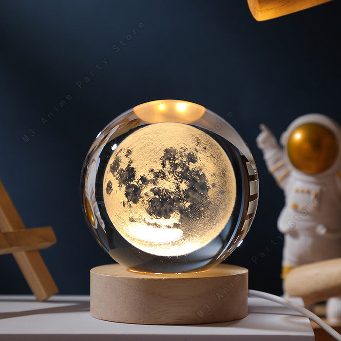 3D Crystal Ball Glowing Galaxy Lamp