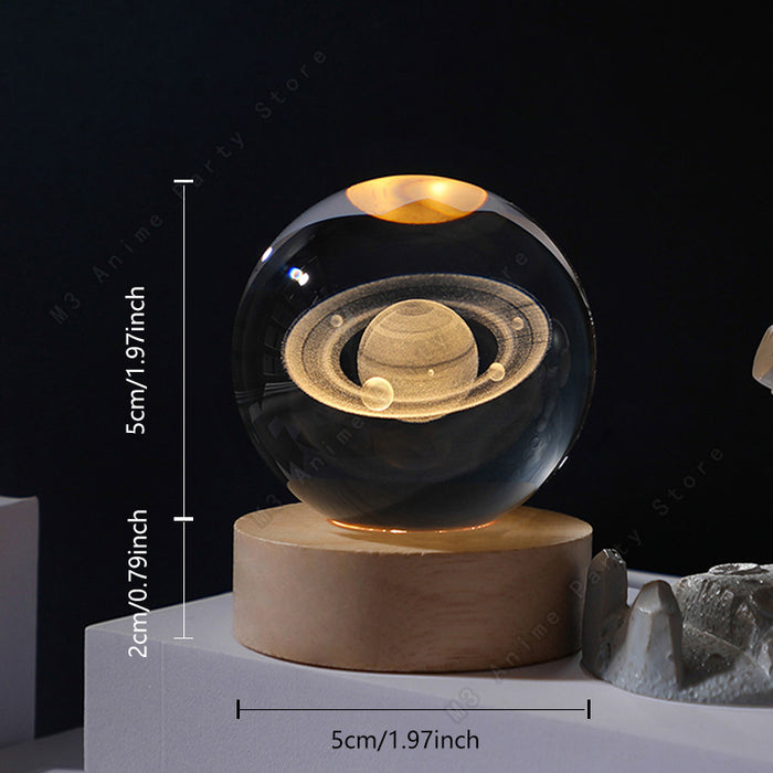 3D Crystal Ball Glowing Galaxy Lamp