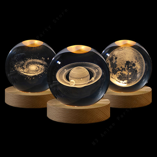 3D Crystal Ball Glowing Galaxy Lamp