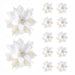 Christmas Artificial Glitter Flower Ornaments