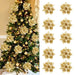 Christmas Artificial Glitter Flower Ornaments