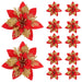 Christmas Artificial Glitter Flower Ornaments