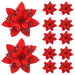 Christmas Artificial Glitter Flower Ornaments