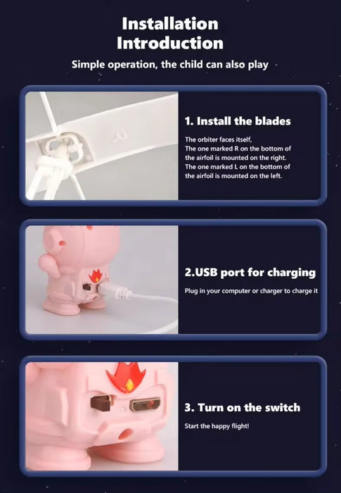 Levitating Flying Robot Toy with LED Lights