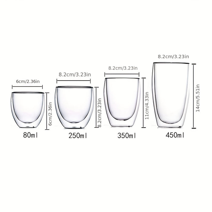 Heat Insulation Transparent Double Wall Glass Cup