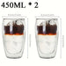 Heat Insulation Transparent Double Wall Glass Cup