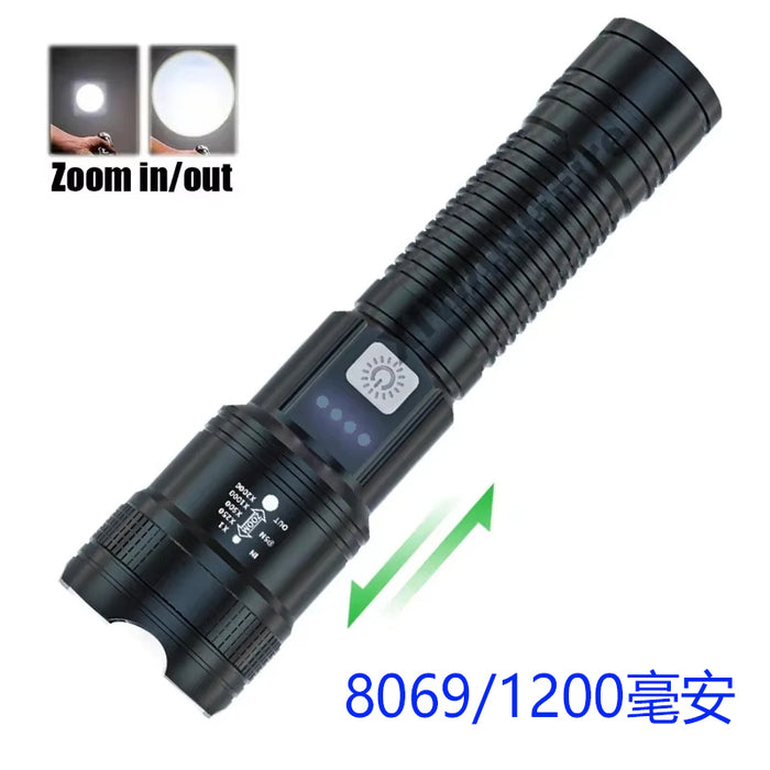 Rechargeable LED Flashlight with Telephoto Zoom