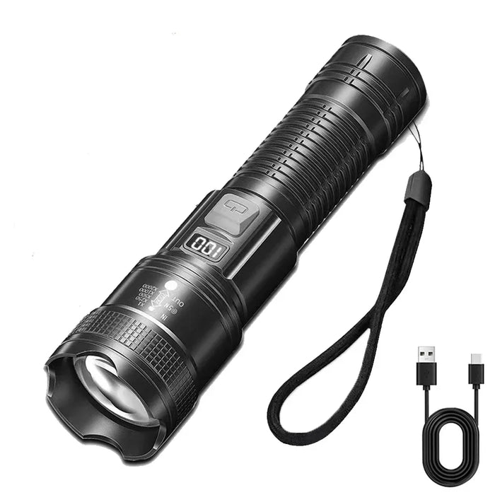 Rechargeable LED Flashlight with Telephoto Zoom