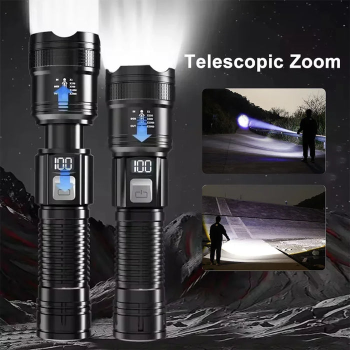 Rechargeable LED Flashlight with Telephoto Zoom
