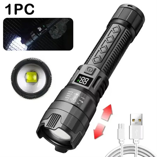 Rechargeable LED Flashlight with Telephoto Zoom