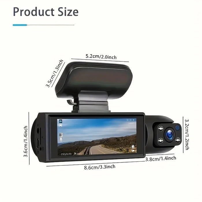 WiFi Dash Cam with Dual Lens & Night Vision
