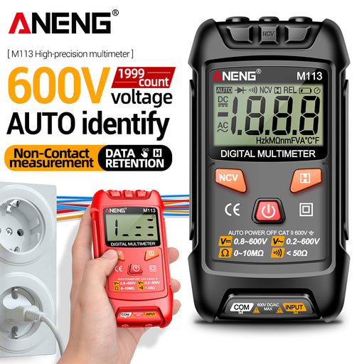 Digital Multimeter with Auto-Range & Non-Contact Voltage Detection