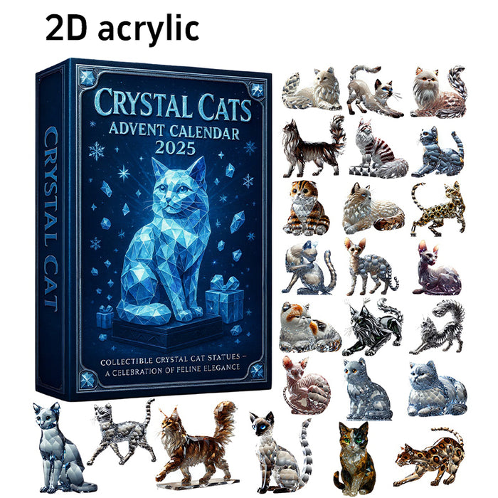 Crystal Cat Acrylic Christmas Advent Calendar