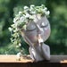 Handmade Resin Face Head Planter with Drainage