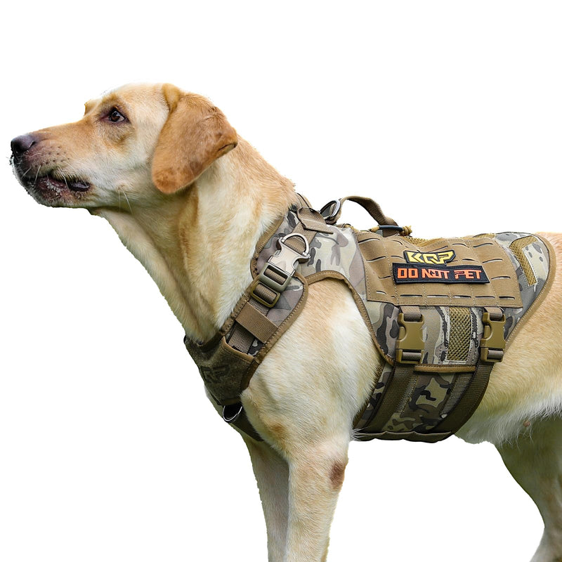 Tactical No-Pull Dog Harness with MOLLE & Pocket