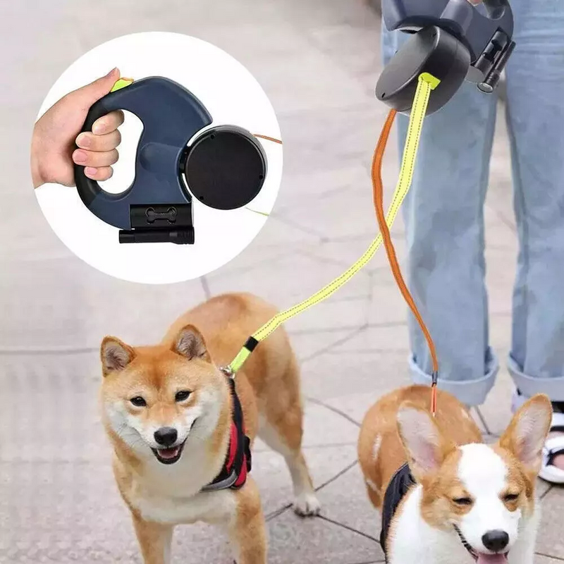 Dual-Dog Retractable Walking Leash