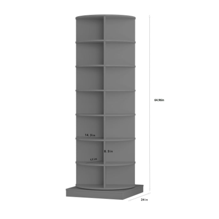 360° Rotating Shoe Cabinet – Grey Finish Size