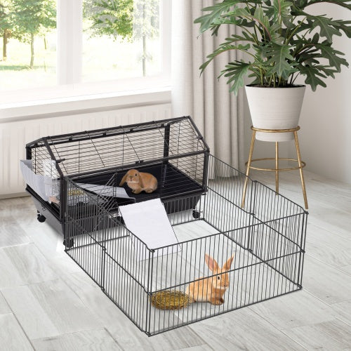 Large Mobile Small Animal Playpen with Wheels